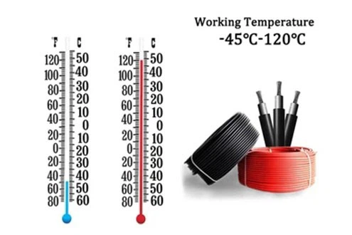 Temperature for use of photovoltaic cables Temperature for use of photovoltaic cables